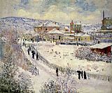 Claude Monet Famous Paintings - View of Argenteuil in the Snow